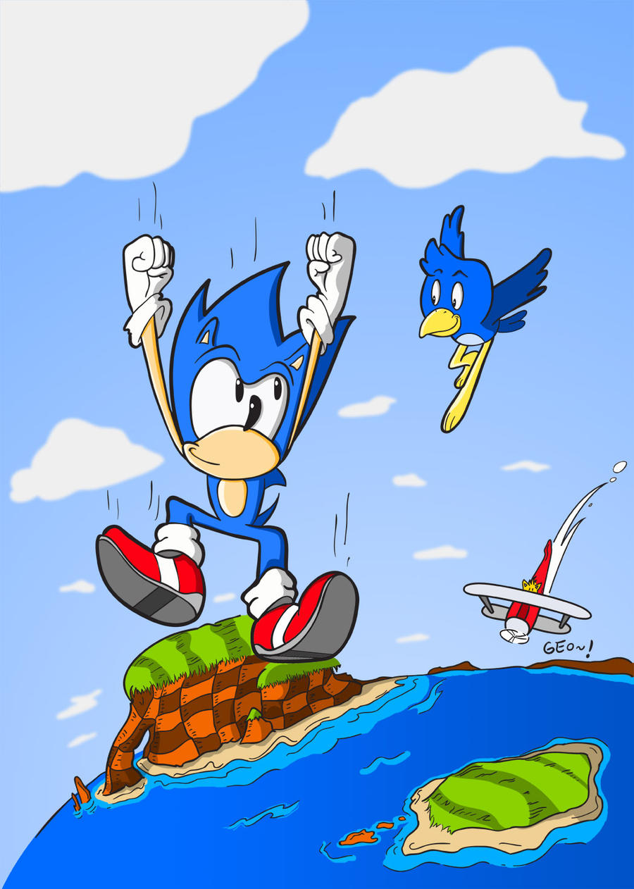 Sonic's free fall by GeorgeRottkamp