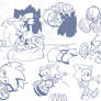 Sonic and Mega Man sketches