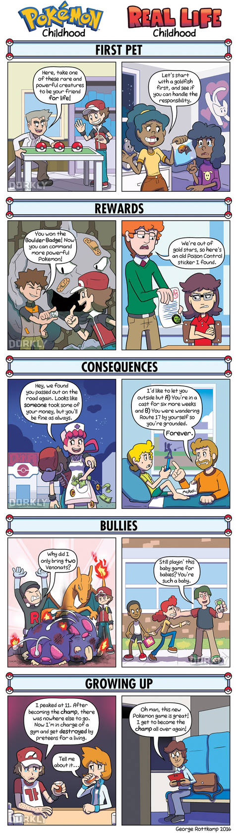 DORKLY: Pokemon Childhood Vs. Real-Life Childhood by GeorgeRottkamp