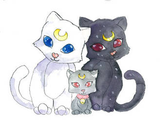 Sailor Moon Cat Family by Starrydance