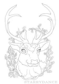 Autumn Stag Coloring Page