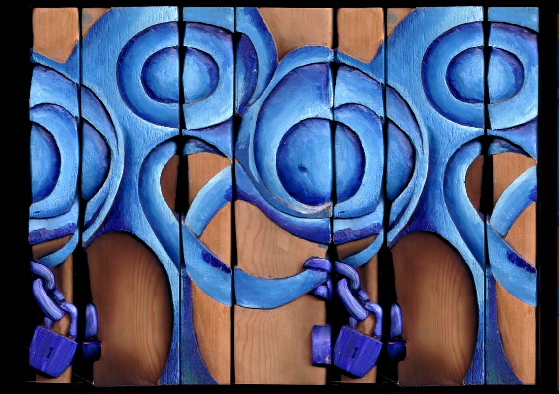 Four Sides of Blue Sculpture