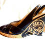 Wedge heels with Haida Eagle