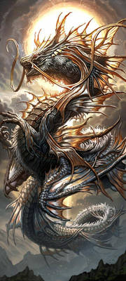 Gold and silver Dragon 