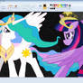 Princess Celestia and Twilight Sparkle in Paint