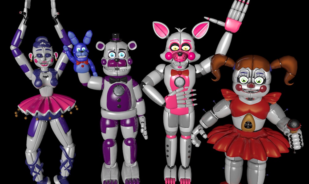 Toysvill Fnaf Action Figures Sister Location (Set of 5 Pcs), More Than 5 Inches [Funtime Freddy Bear, Circus Baby, Ennard, Ballora, Funtime Foxy]