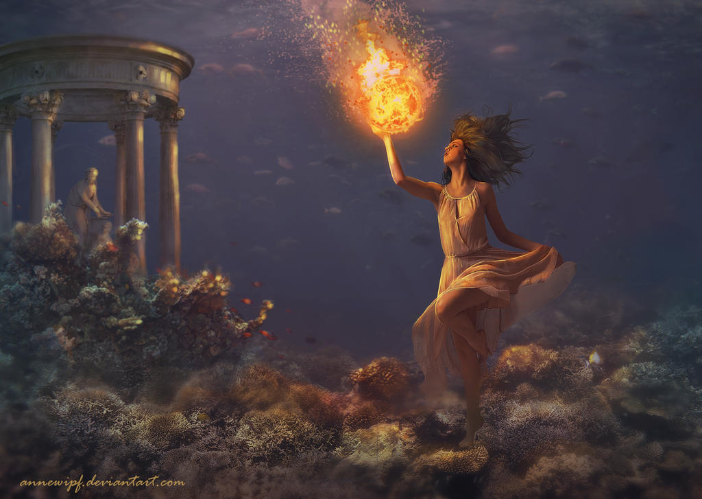 Tethys collecting the sun (2) by annewipf Tethys collecting the sun (2) by annewipf