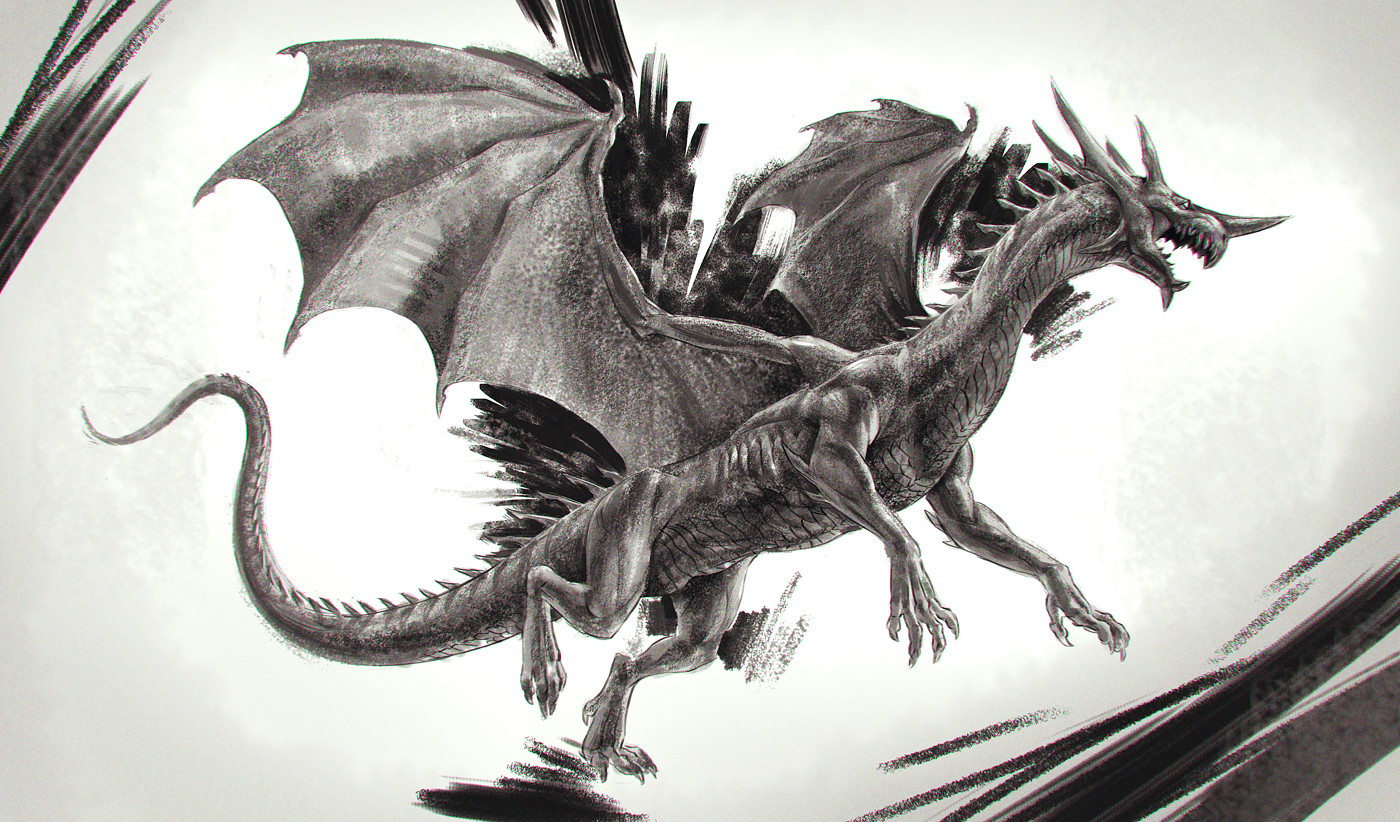 midnight sketch- dragon