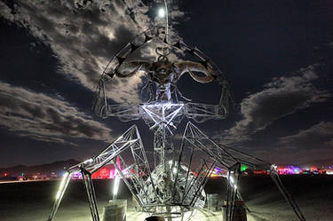 Scary Monster at Burning Man 2012 - night Playa