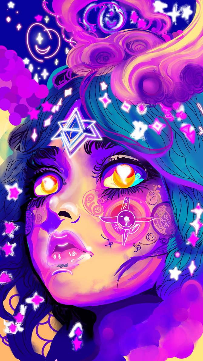 Colorful Dreamy Vision Girl by sup3rqu33n on DeviantArt