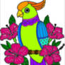 Parrot and flowers