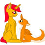 Mary Bloodfield and Littlefoot the ponyfox(MLP OC)