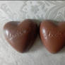 2 chocolate hearts