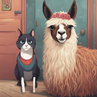 My ocs - Amy the llama and Johnny the cat