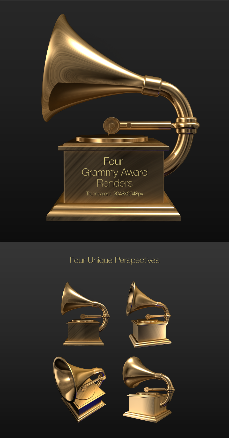 3d Grammy Record Player Award