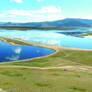 Whitelake panorama in Mongolia