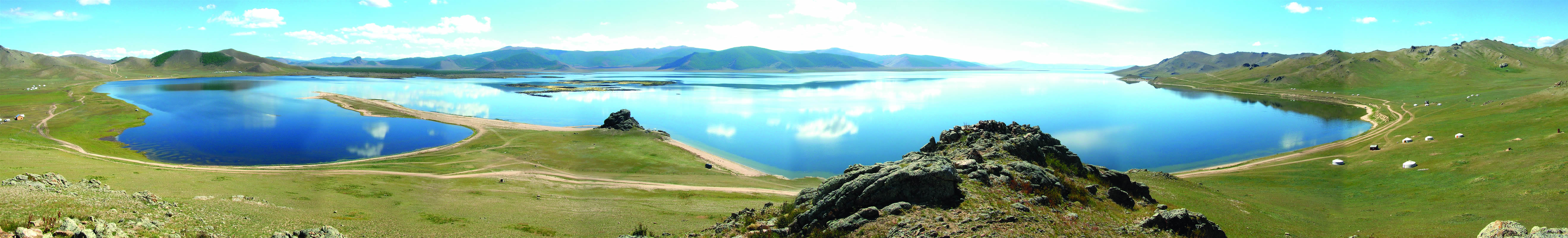 Whitelake panorama in Mongolia