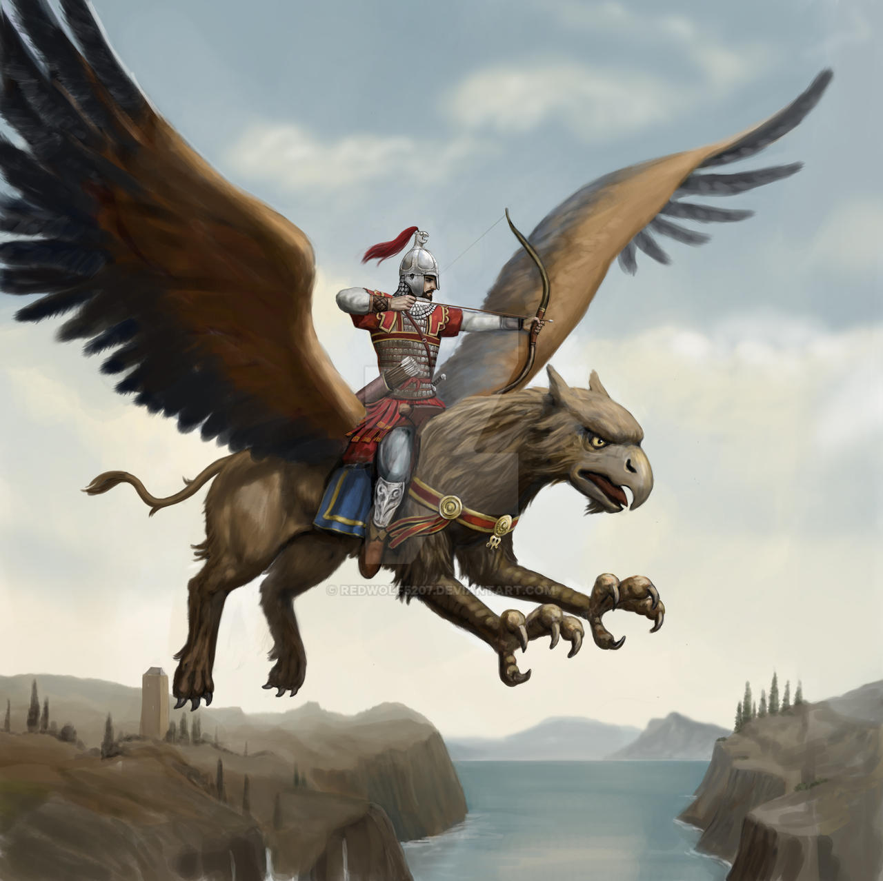 Griffin Rider - Mounted Archer Concept by RedWolf5207 on DeviantArt