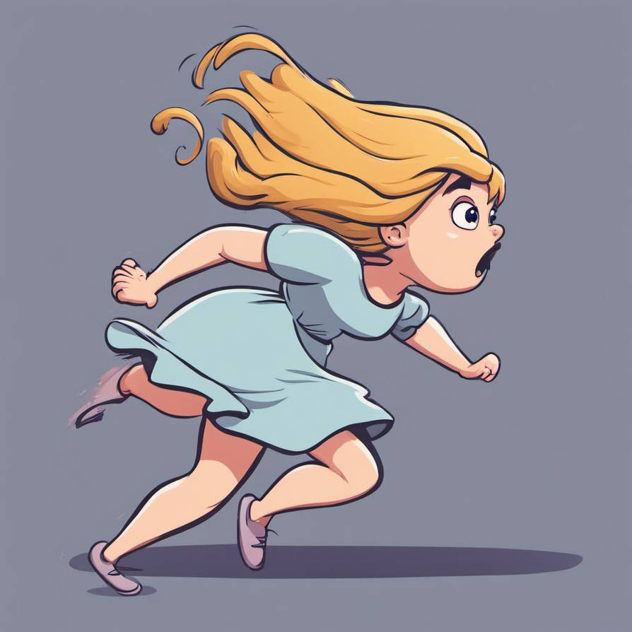 Scared Cartoon pretty Princess Running To Left by roospollaert on ...