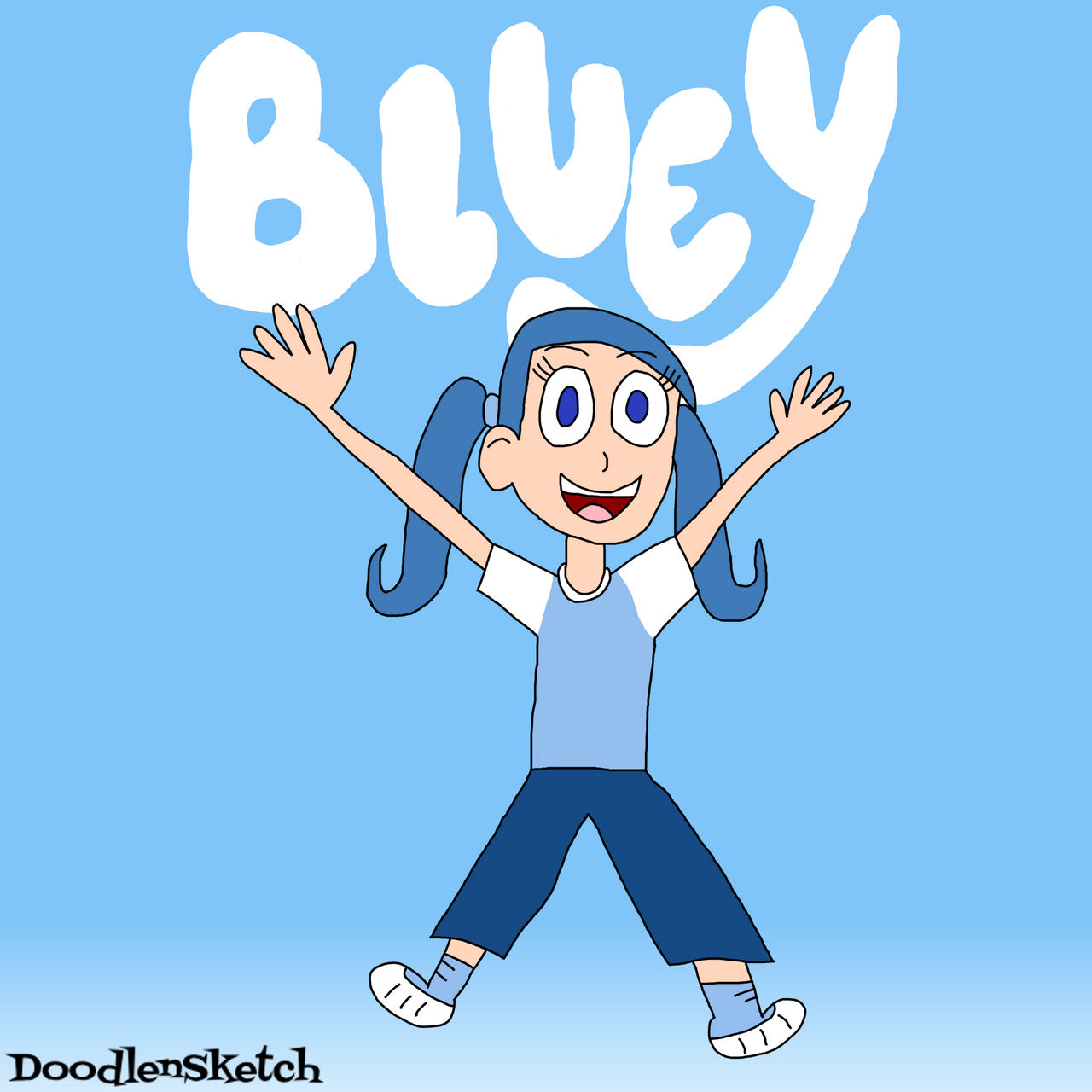 Bluey Human Human Bluey by DoodlenSketch on DeviantArt