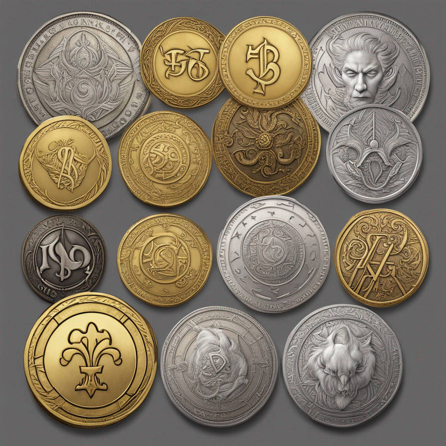 Fantasy currency coins by bejebbeh on DeviantArt