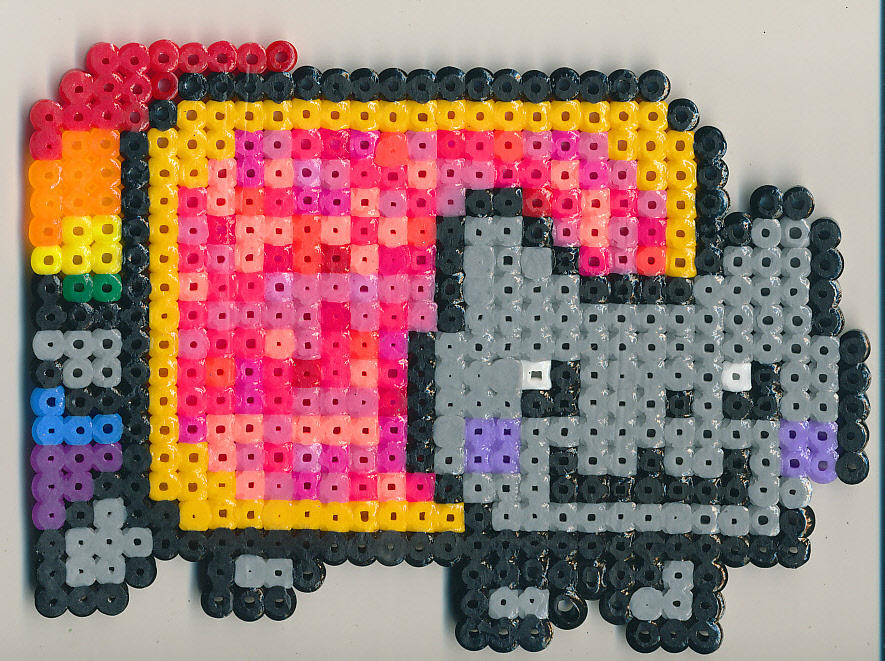 Nyan Cat!!! :3 (perler bead art) by Cheesekat7 on DeviantArt