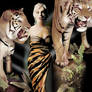 Marilyn Monroe with Tigers (Vector Drawing)