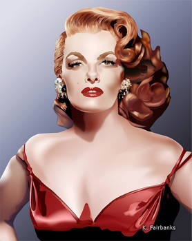 Jane Russell in Red Dress (digital drawing)