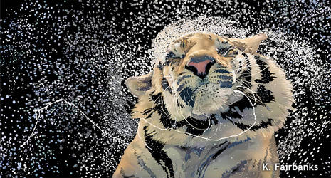 Tiger Splash (digital drawing) by eyeqandy