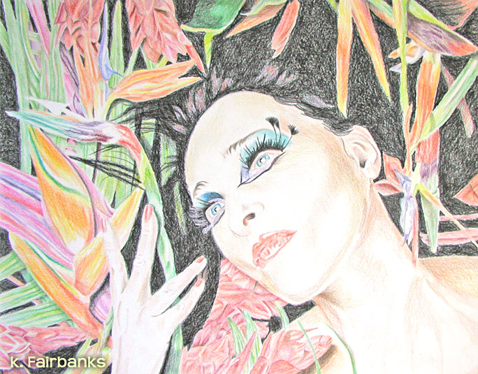 Siouxsie Floral (pencil drawing)