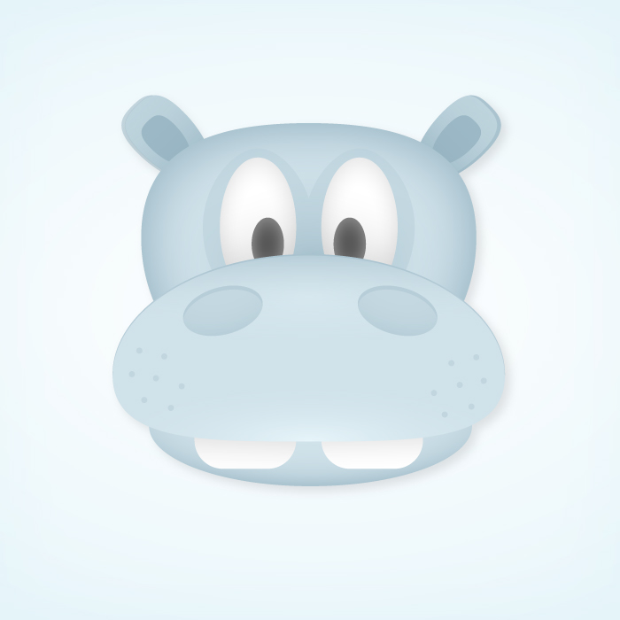 Hippo face in Illustrator