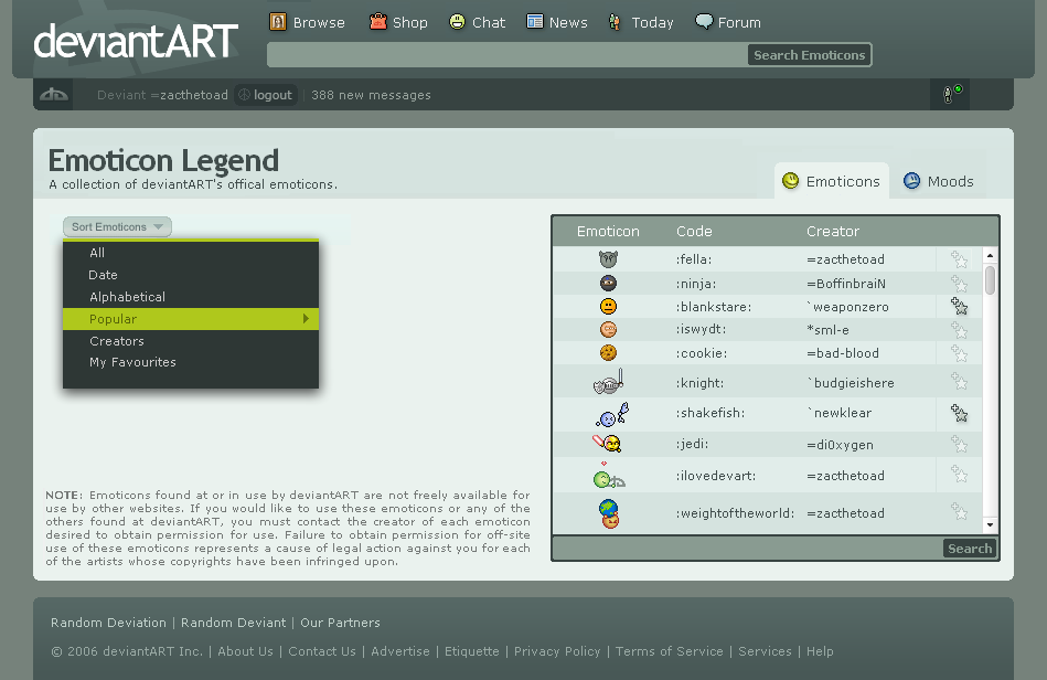 Emoticon Legend Design by zacthetoad