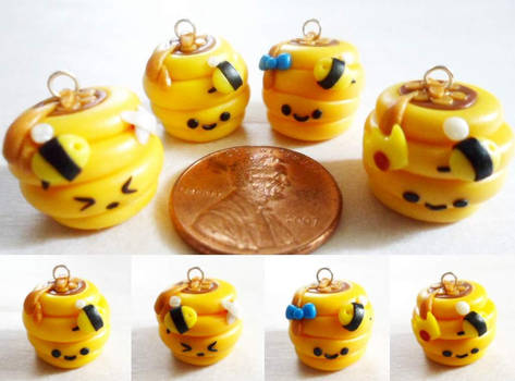 Polymer Clay Beehive Charms