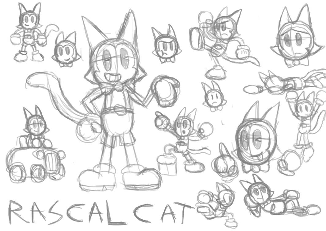 Cartoon Rascal Drawing Rascal Cat Sketch by malvinger on DeviantArt