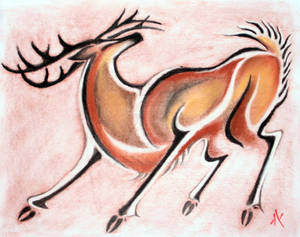 Deer, in Altamira style