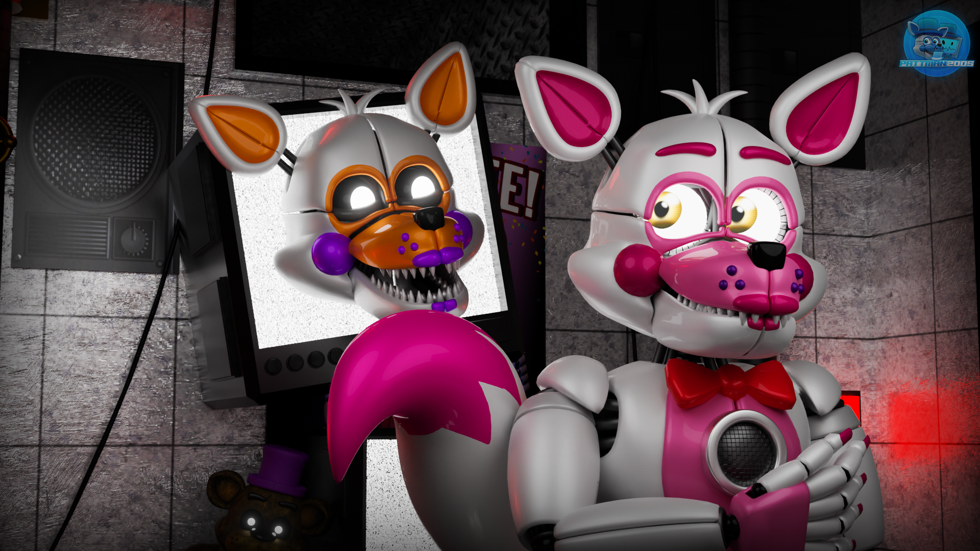 Funtime Foxy And Lolbit from BrickLink Studio