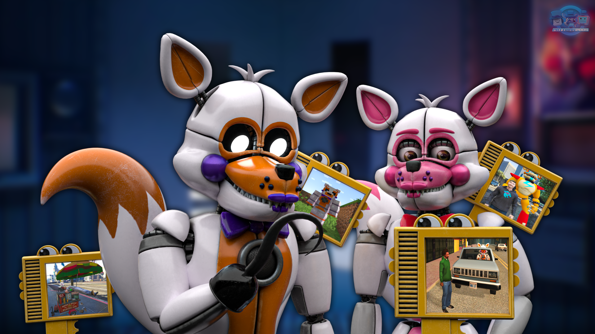 Lolbit And Funtime Foxy! (FNAF/Blender) by Pattman2005 on DeviantArt