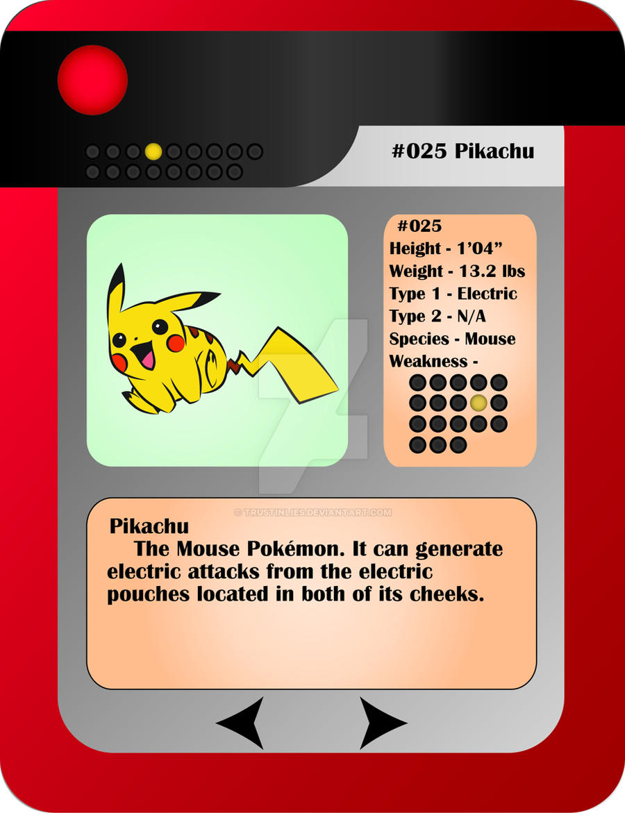 Pikachu Pokedex Entry by Trustinlies on DeviantArt