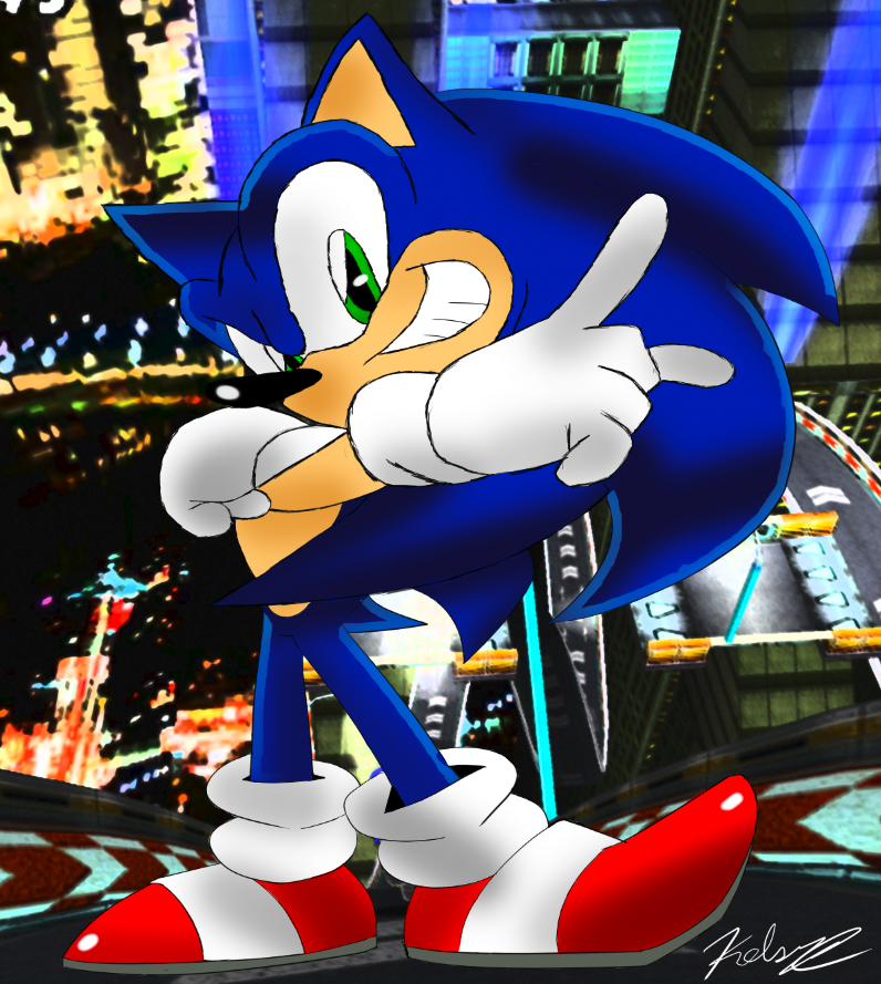 Download Hyper Sonic and Friends in High-Speed Adventure Wallpaper