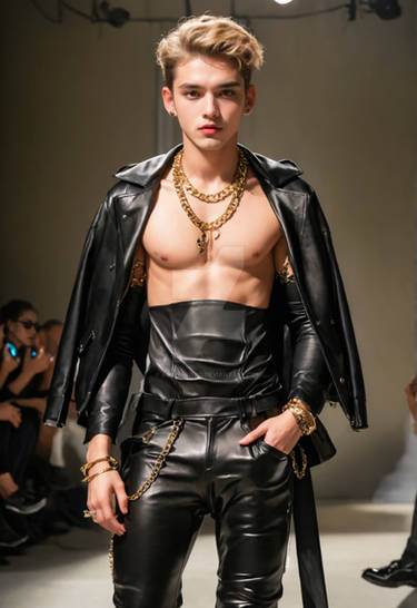 dramatic leather runway 00852