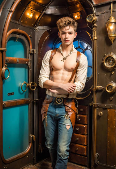 hotguy Bondage Steampunk Airship 00761