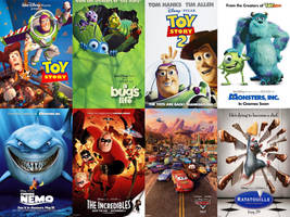All 8 Buena Vista Pixar Film Posters