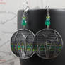 green grass earrings