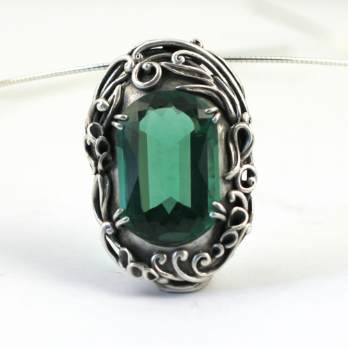 pendant - green stained glass