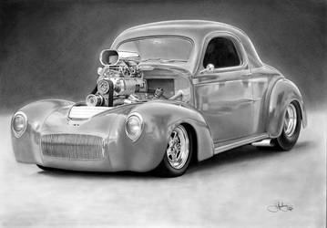 1940 Willys coupe drawing