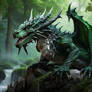 A mighty green forest dragon