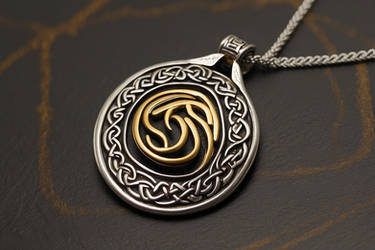 Celtic knots pendent of gold and silver