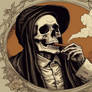 Death Smoking a Cigar