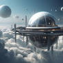 futuristic orb city
