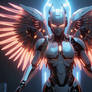 A cybernetic robot angel